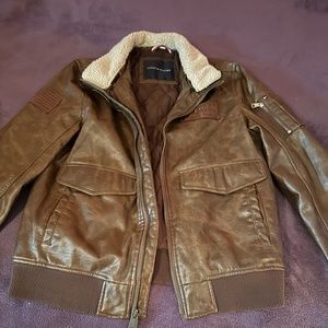 Tommy Hilfiger Faux-leather Faux-fur bomber